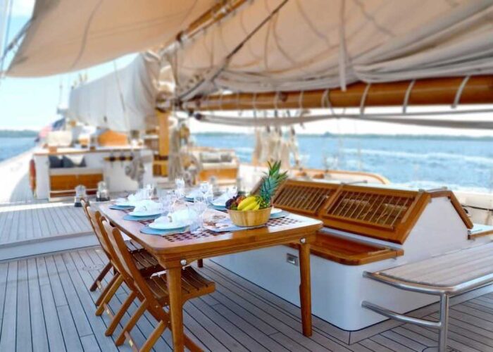 Columbia Classic Yacht For Sale On Deck Dining